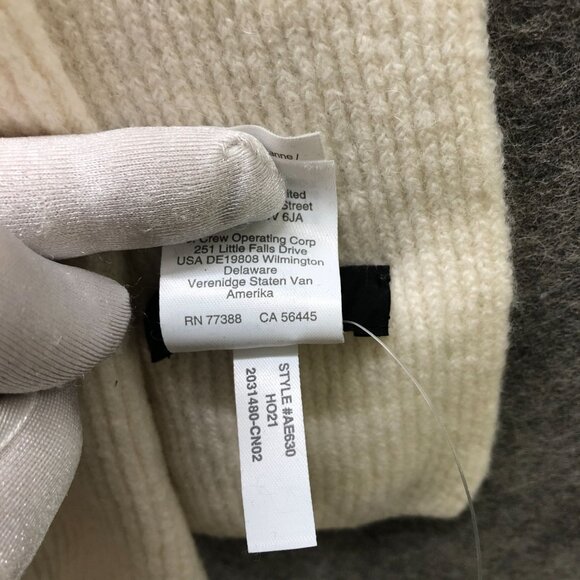 J. Crew Ribbed Scarf Super Soft Yarn Beige Ivory Wool Alpaca Blend Rectangle - Picture 9 of 9